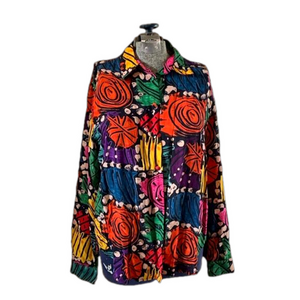 Large Allison Taylor colourful button up blouse
